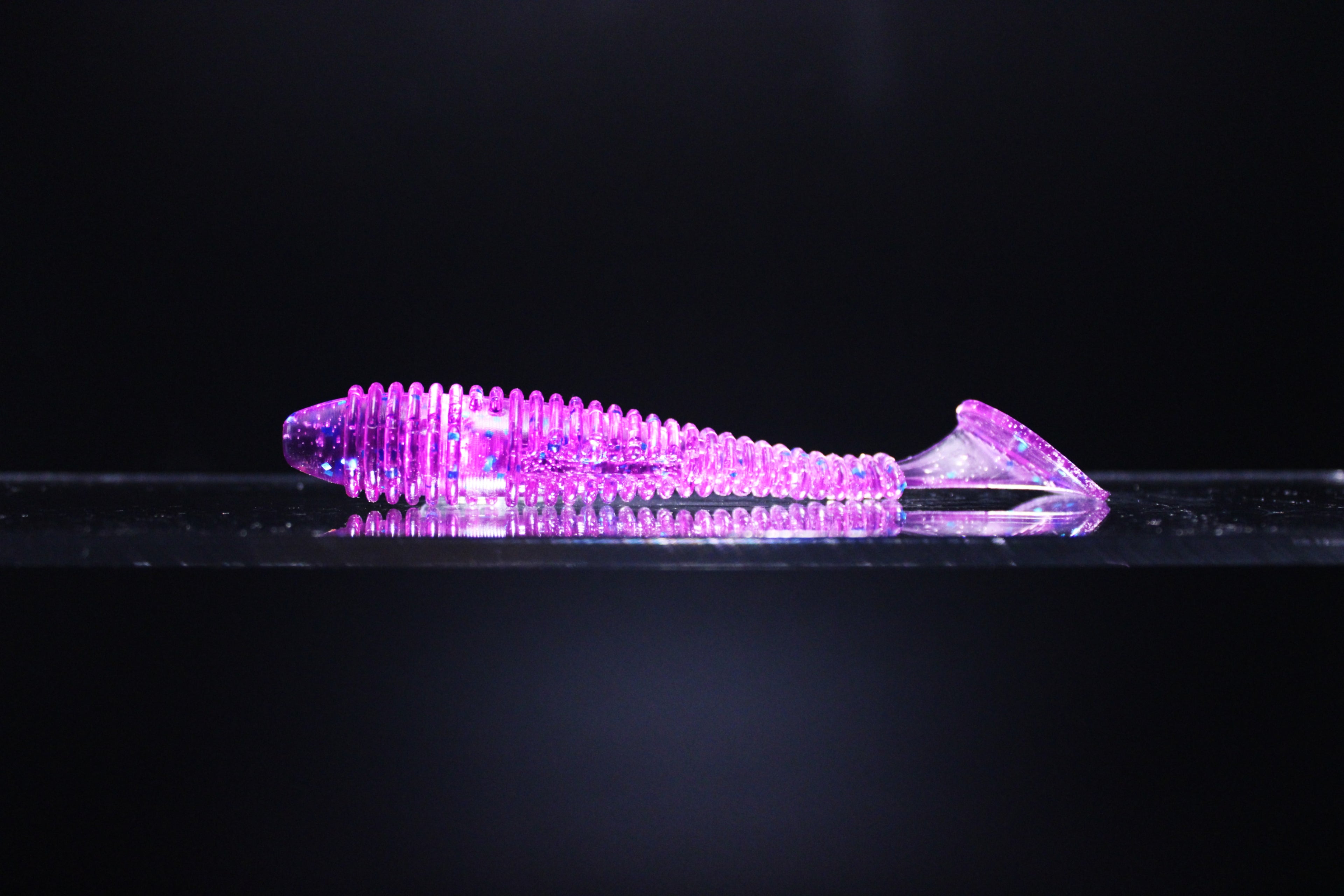 Purple 58 - 3.8" Ribbed Paddle Tail Swimbait