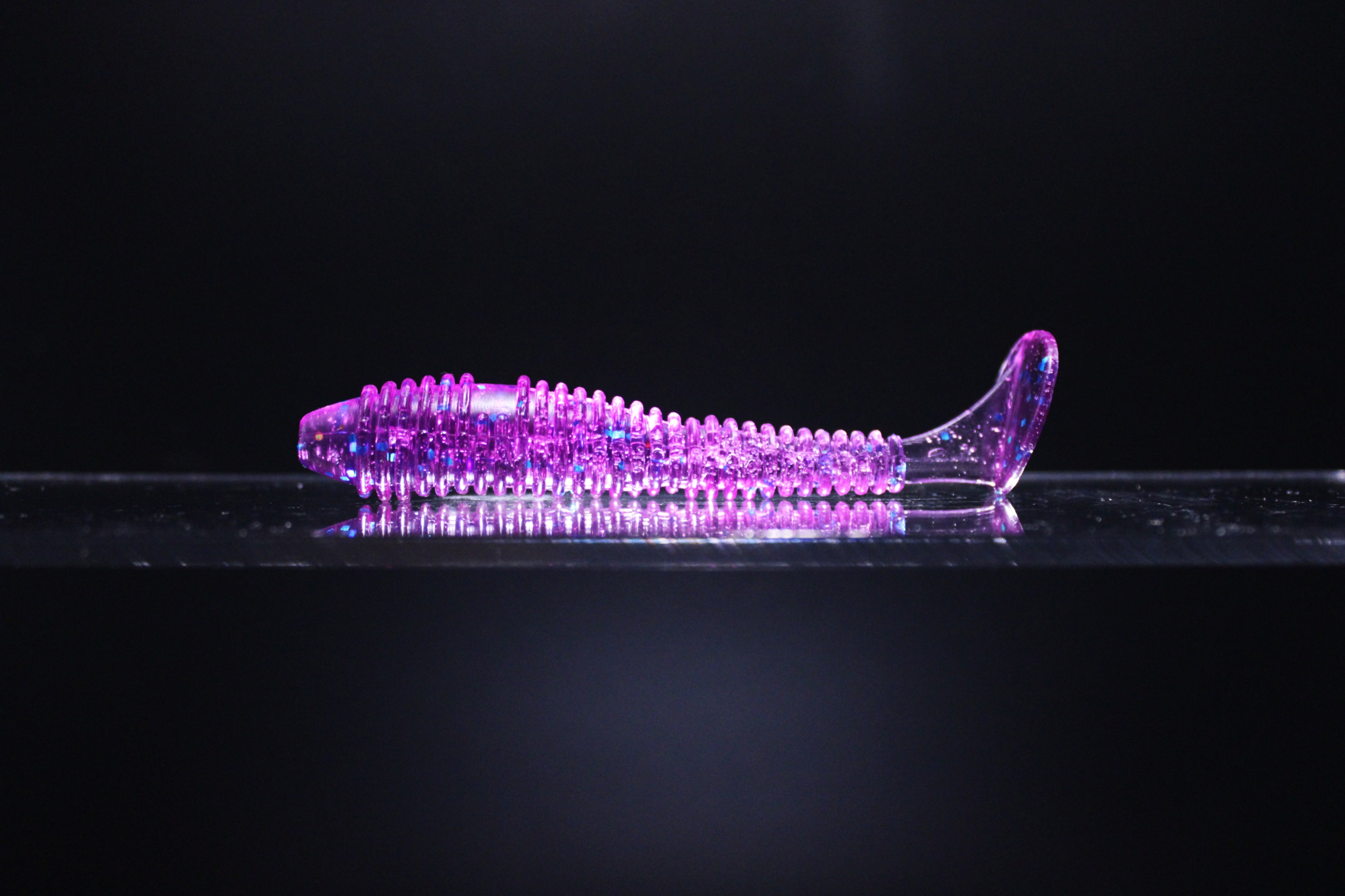 Purple 58 - 3.8" Ribbed Paddle Tail Swimbait