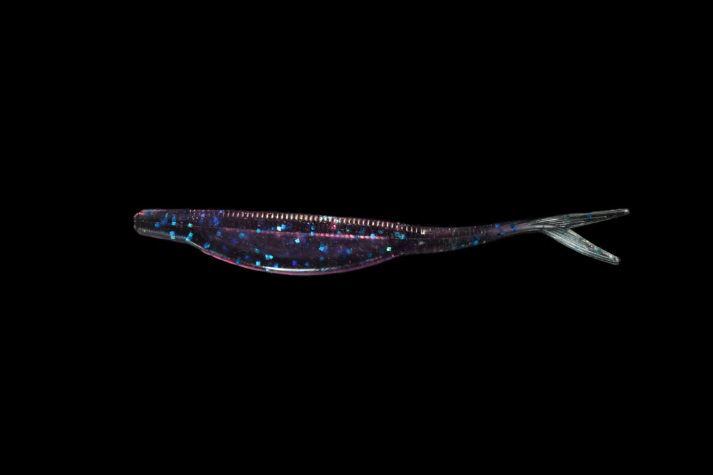 Purple 58 - 4" Fluke, Ribbed, Horizontal Tail
