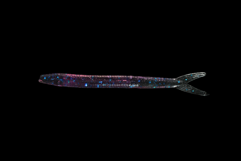 Purple 58 - 4" Fluke, Ribbed, Horizontal Tail