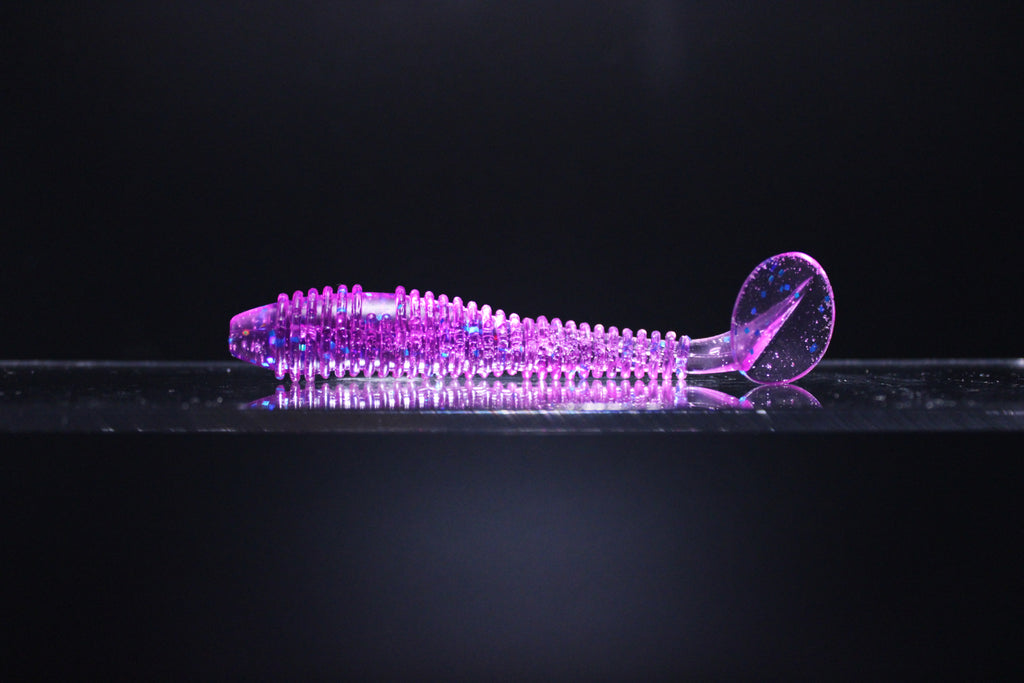 Purple 58 - 3.8" Ribbed Paddle Tail Swimbait