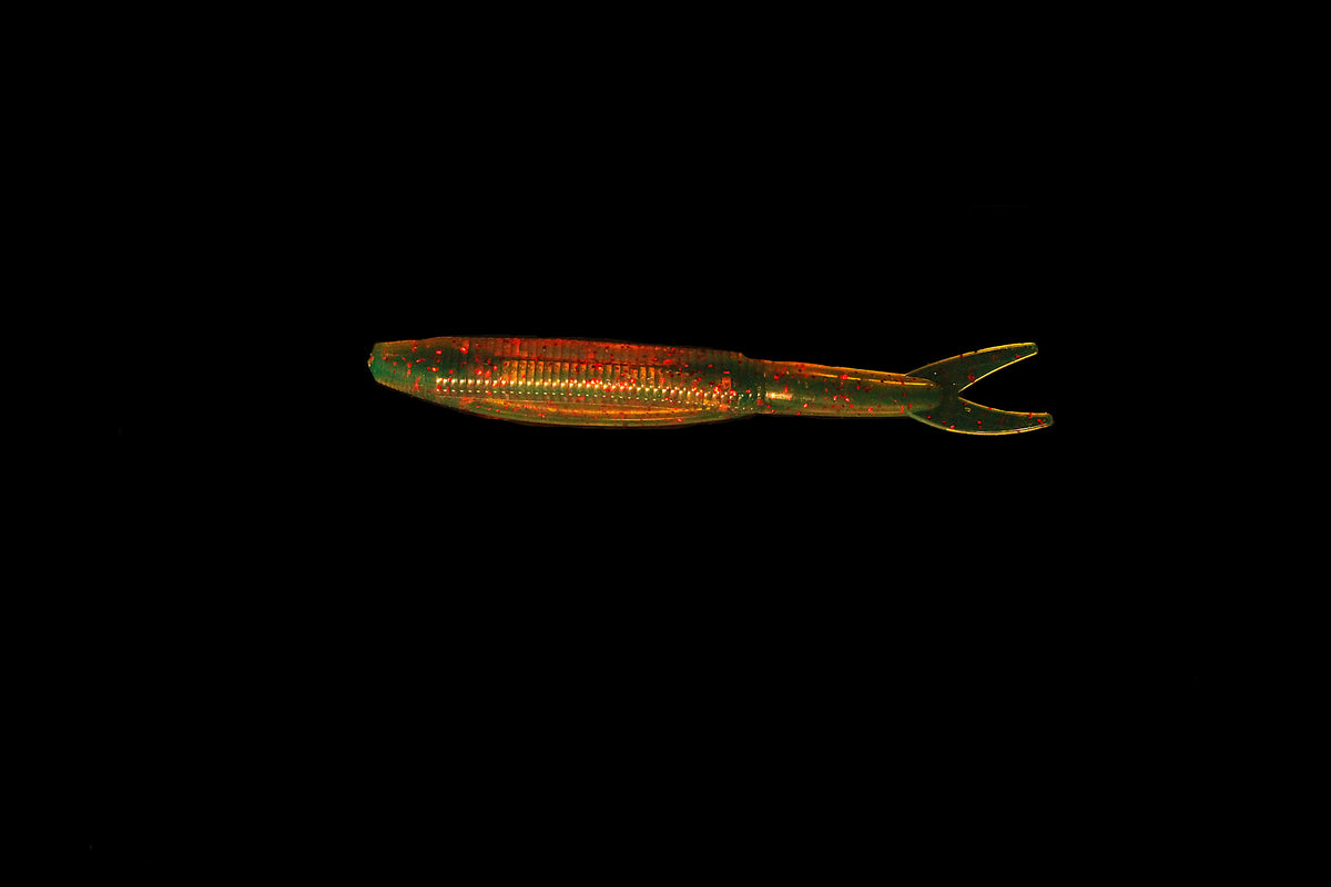 Motor Oil - 4" Fluke/Jerk Shad - Ribbed Back
