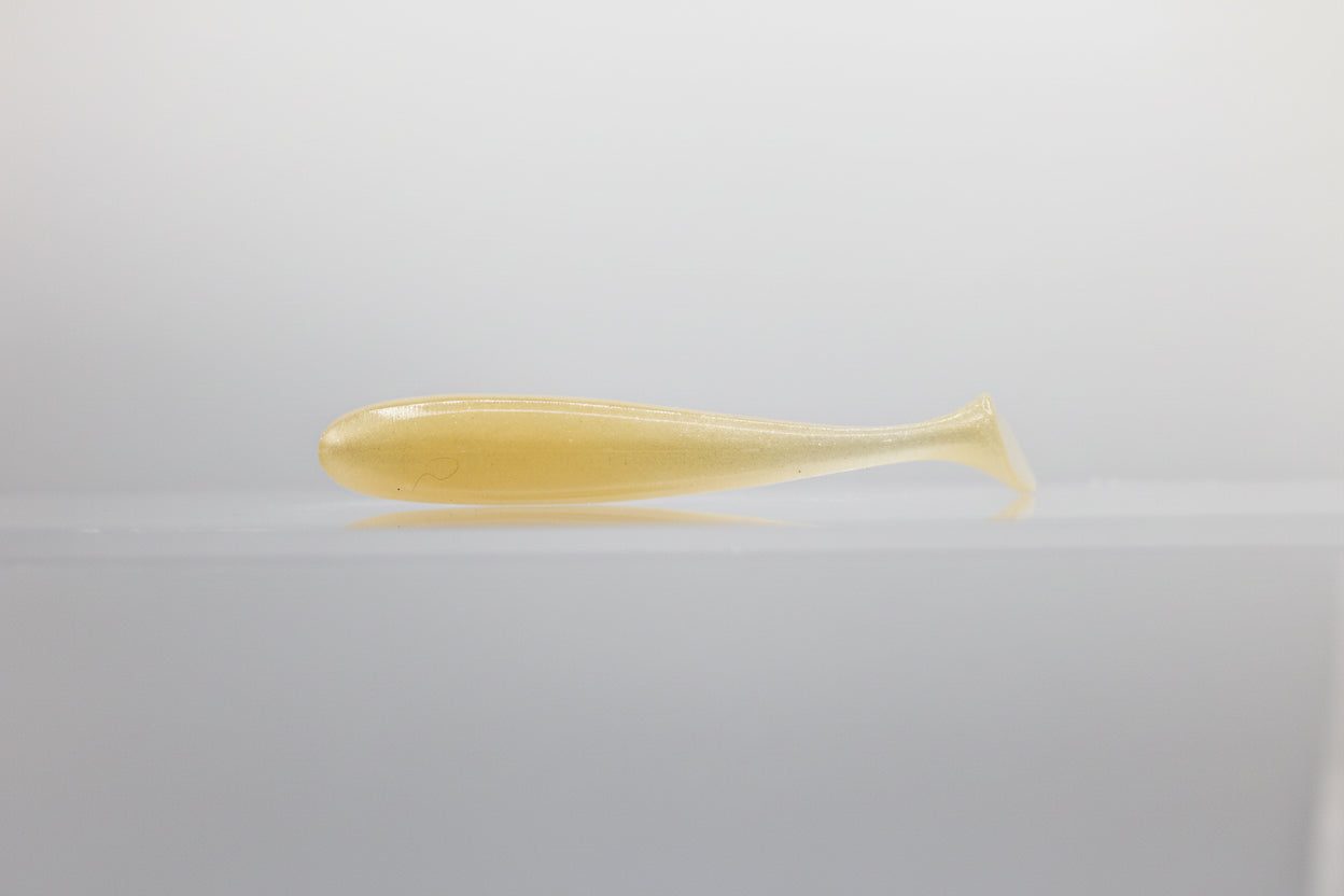 Paddle Tail Swimbait 3": Bone with Gold/Silver Pearl