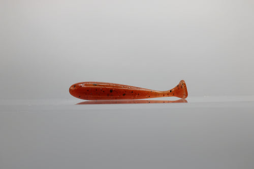 Paddle Tail Swimbait 3" Red Orange Back with Yellow Orange Belly Silver Whisker Flake
