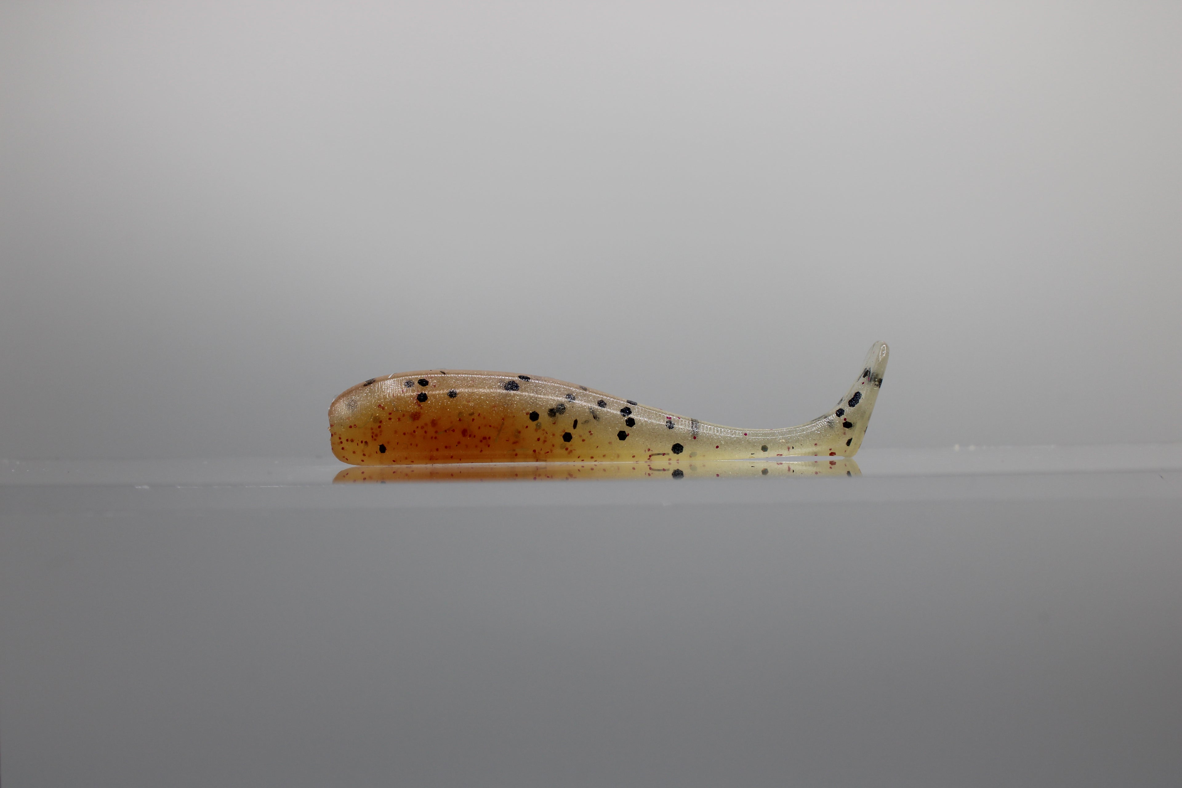 Paddle Tail Swimbait: 3" Root Beer Brown with Clear Flake Belly