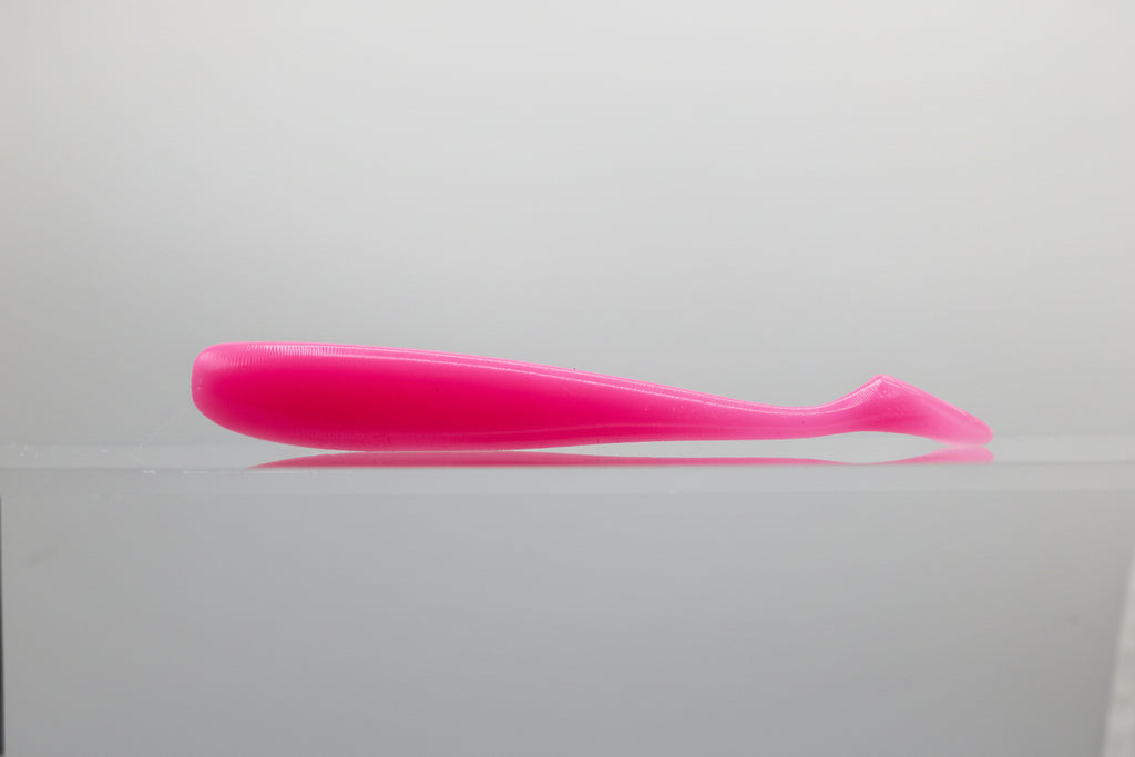Paddle Tail Swim Bait - 4" Hot Pink Opaque