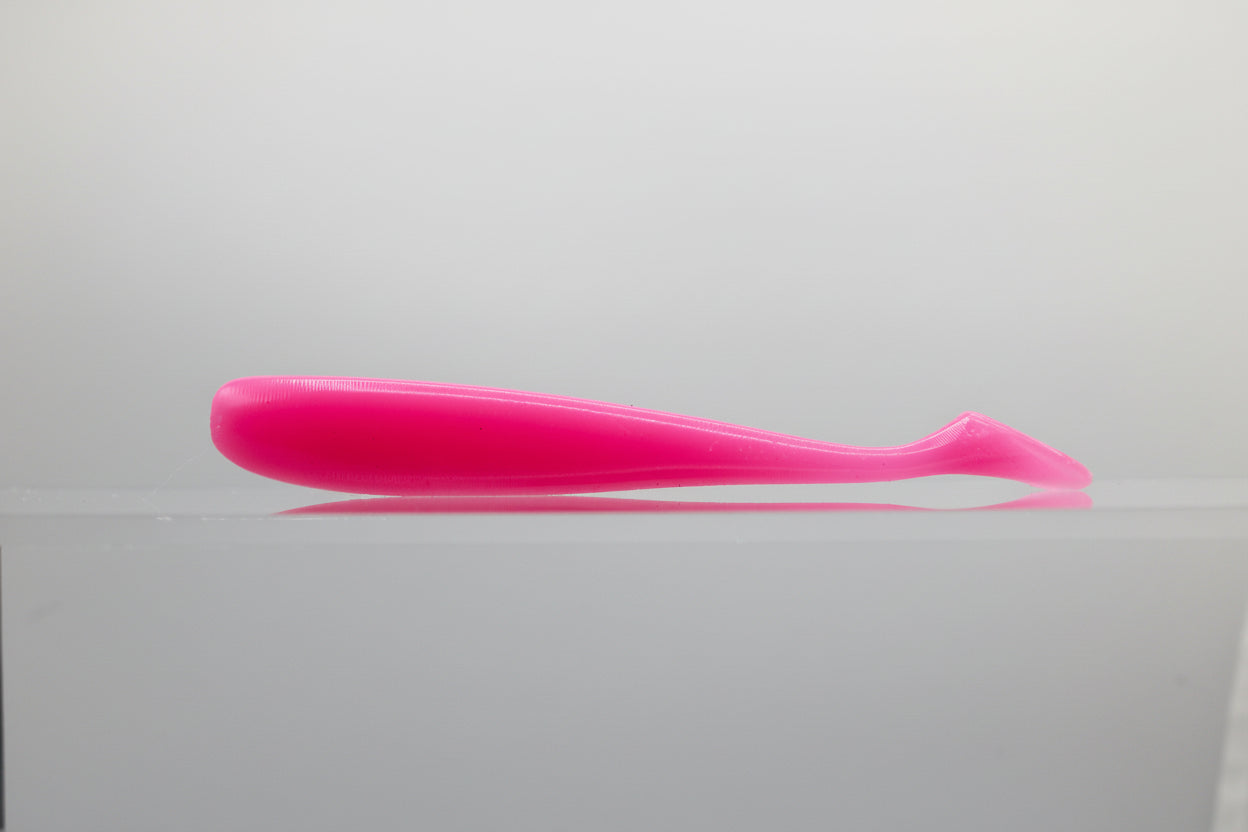 Paddle Tail Swim Bait - 4" Hot Pink Opaque