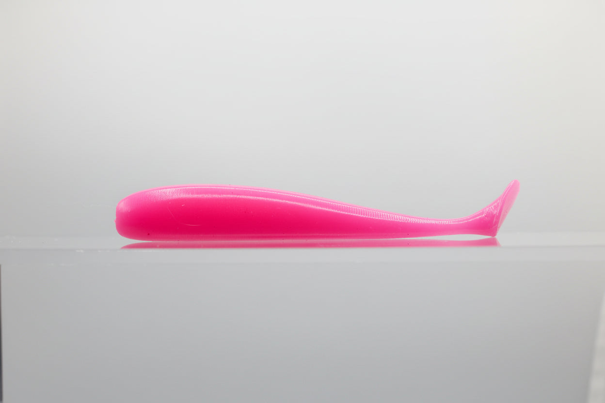 Paddle Tail Swim Bait - 4" Hot Pink Opaque