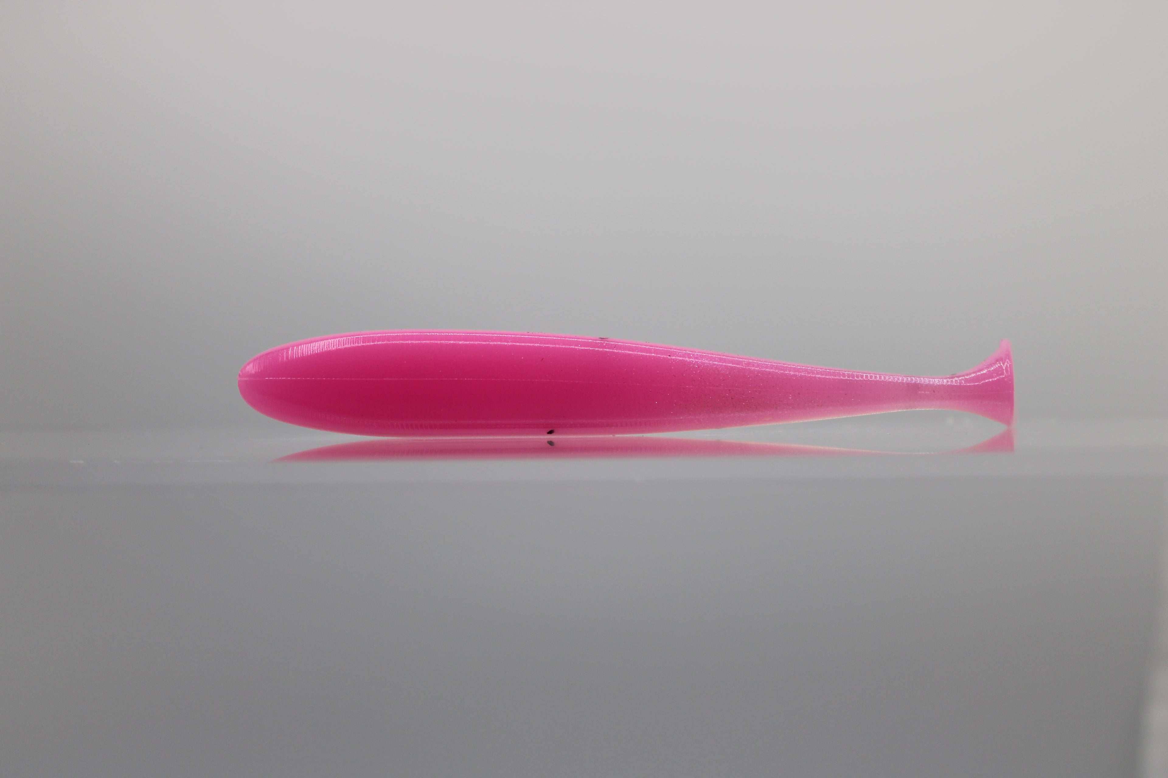 Paddle Tail Swimbait: 3" Hot Pink with Silver Pearl Belly, Black Flake
