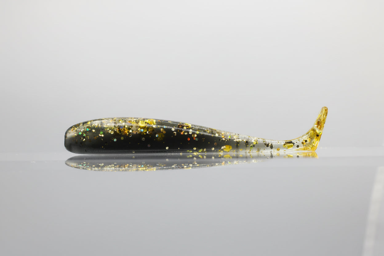 Paddle Tail Swimbait 4" Black back with Gold Belly